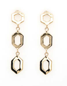 3-Hex Shaped Drop Earrings