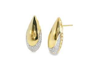 Diamond: Pave Set Teardrop Stud Earrings