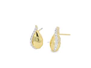 Diamond Set Drop Shape Studs