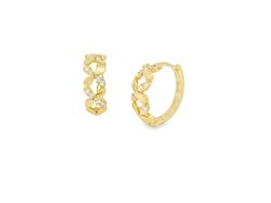 Diamond: Floral Diamond Set Hoop Earrings