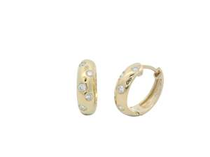 Scatter Set Diamond Hoop Earrings