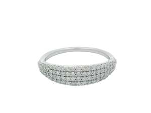 Pave Set Diamond Tapered Band