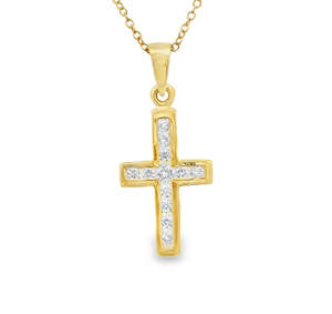 Channel Set Cross Pendant