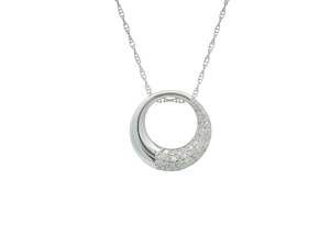Diamond Pendants: Pave Set Circle Pendant