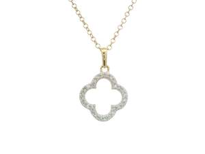 Pave Set Quatrefoil Pendant