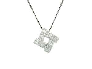 Diamond Pendants: Baguette & Round Diamond Pendant