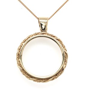 Gold Pendants: Twisted Rope Full Sovereign Pendant Mount