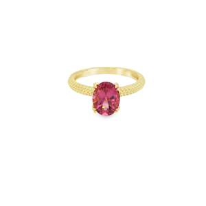 Pink Tourmaline & Diamond Ring