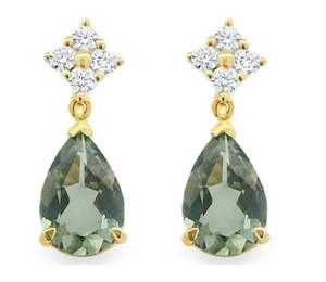 Drops: Green Tourmaline & Diamond Drop Earrings