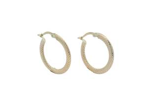 Double-sided Rope Pattern Flat Hoop Earrings