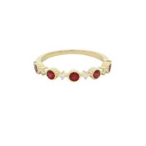 Ruby & Diamond Stacker Ring