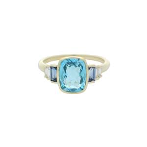 Blue Topaz, Sapphire & Diamond Dress Ring