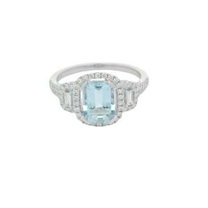 All: Aquamarine & Diamond Ring
