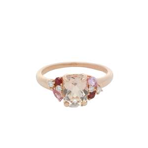 All: Morganite, Pink Sapphire, Ruby & Diamond Ring