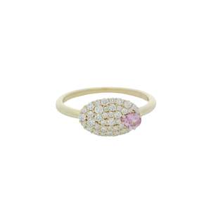 All: Pave Oval Pink Sapphire & Diamond Ring