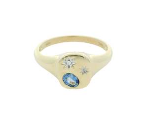 Cushion Shape Constellation Signet ring