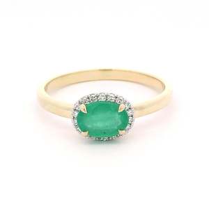 Emerald & Diamond Cluster Ring