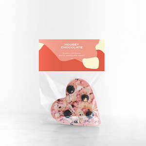 Chocolate Hearts Marshmallow: Blueberry Coconut White Chocolate Heart