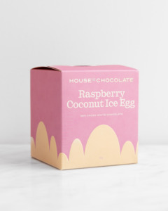 Easter Collection: Raspberry Coconut Ice White Chocolate Egg