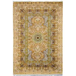 Tabriz: Fine Hand-knotted Wool & Silk Traditional Small Rug 122cm x 183cm