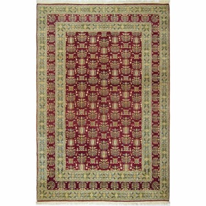 Fine Hand-knotted Wool and Silk Tabriz Rug 185cm x 282cm