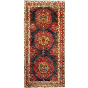 Ardabil: Hand-knotted Vintage Wool Azarbaijan Persian Hallway Runner 147cm x 329cm