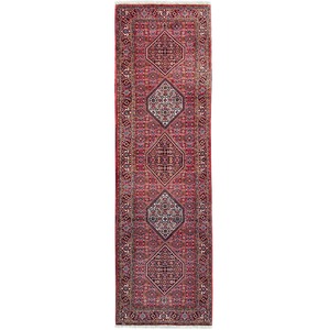 Bijar: Super Fine Hand-knotted Wool Bijar Persian Runner 83cm x 306cm
