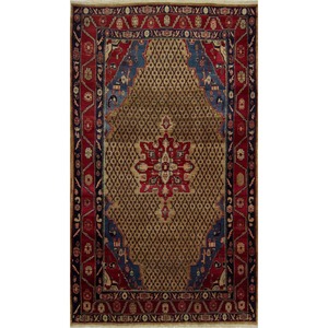 Tribal Hand-knotted Wool Bijar Persian Rug 150cm x 270cm