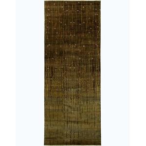 Gabbeh: Super Fine Hand-knotted NZ Wool and Silk Contemporary Extra Large Rug 185cm x 485cm