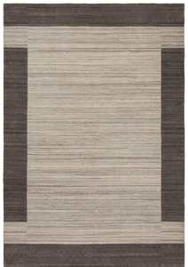 Gabbeh: Modern Cream & Grey Wool Rug