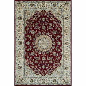 Nain: Hand-knotted Wool & Silk Traditional Rug 122cm x 188cm