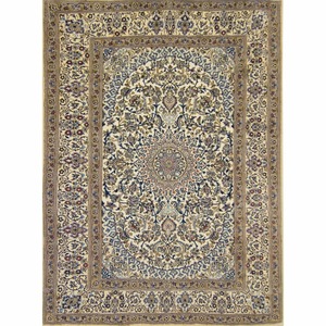 Fine Hand-knotted Wool and Silk Nain Persian Rug 244cm x 331cm