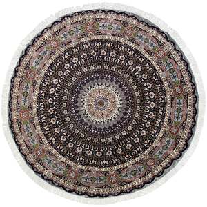 Persian: Fine Hand-knotted Tabriz Persian Round Rug 252cm x 252cm