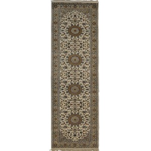 Fine Hand-knotted Wool & Silk Hallway Runner 83cm x 308cm