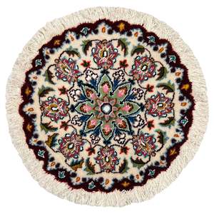 Hand-Knotted Wool Small Nain Persian Round Rug 45cm x 45cm