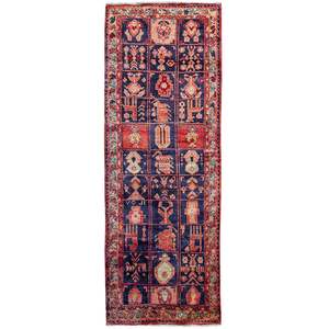Fine Hand-knotted Wool Hamadan Vintage Persian Runner 110cm x 310cm