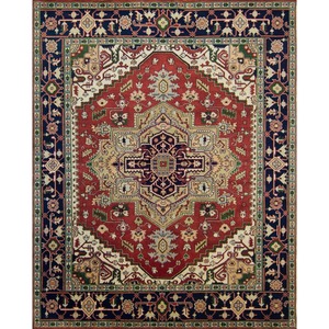 Heriz: Hand-knotted Wool Heriz Design Rug 238cm x 302cm