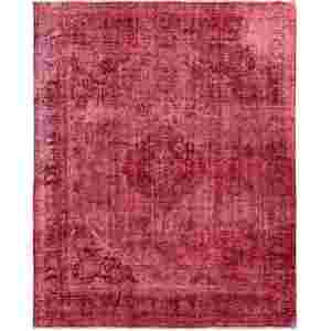 Over Dyed: Large Hand-knotted Wool Persian Vintage Rug 296cm x 383cm