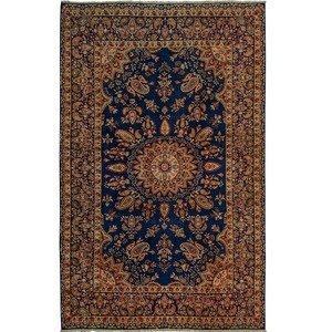 Sarouk: Super Fine Hand-knotted Persian Blue Saruk Rug 179cm x 271cm