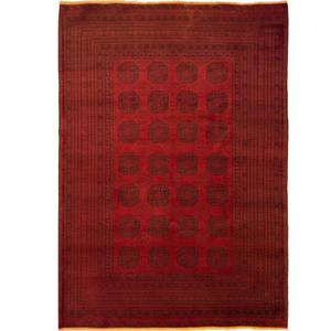 Turkmen Rugs: Vintage Hand-knotted 100% Wool Tribal Afghan Rug 195cm X 288cm