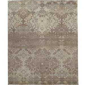 Wool Silk Rugs: Fine Contemporary Hand-knotted NZ Wool & Silk Rug 278cm x 370cm