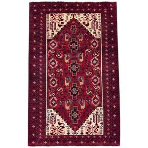 Fine Handmade Wool Baluchi Persian Rug 112cm x 200cm