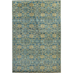 Hand-knotted NZ Wool & Silk Damask Modern Rug 204cm x 300cm