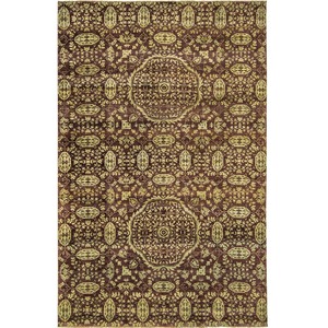 Damask Rugs: Contemporary Hand-knotted NZ Wool & Bamboo Silk Damask Rug 202cm x 297cm