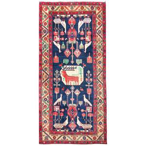 Hand-knotted Wool Persian Zanjan Rug 143cm x 307cm