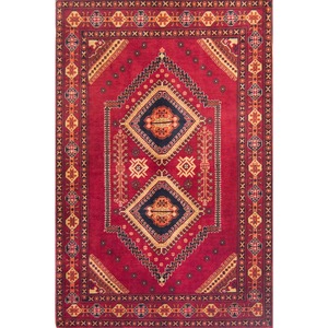 Kazak: Hand-knotted Wool Super Kazak Rug 100cm x 150cm