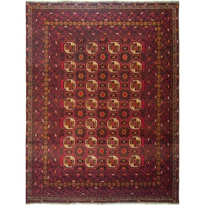 Vintage Hand-knotted 100% Wool Afghan Rug 220cm X 280cm