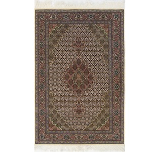 Super Fine Hand-knotted Wool and Silk Tabriz - Mahi Persian Rug 100cm x 150cm