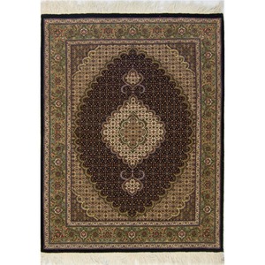 Super Fine Hand-knotted Wool and Silk Tabriz-Mahi Rug 107cm x 157cm
