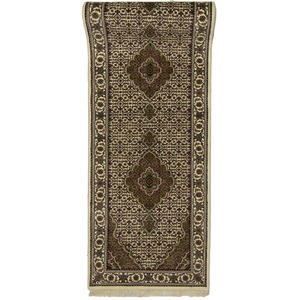 Fine Hand-knotted NZ Wool Tabriz-Mahi Design Runner 84cm x 300cm